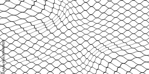 Curved net pattern. Seamless design for sportswear or equipment like soccer goals, volleyball nets, basketball hoops, hockey nets, and athletic gear.