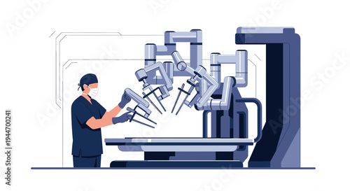 Surgeon Operating Robotic Surgical System for Minimally Invasive Procedure