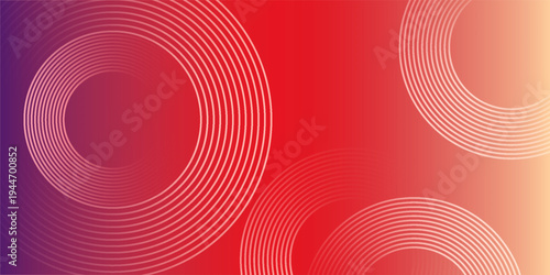 Abstract modern gradient horizontal template background. Trendy bright circle lines creative design. Minimal style graphic elements. Suit for poster, cover, banner, flyer, brochure, presentation