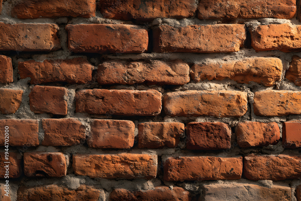 Obraz premium Rustic red brick wall with textured surface