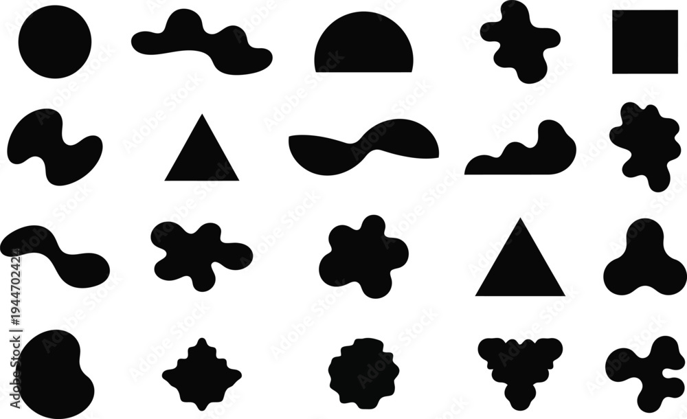 Fototapeta premium A collection of abstract shapes for artwork compositions