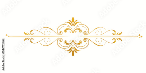 Elegant gold ornamental divider, vector