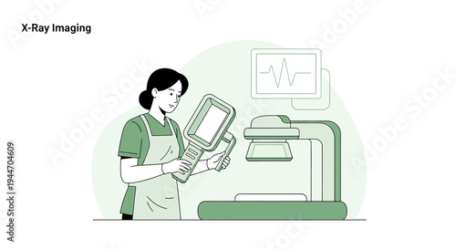 Radiologist Operating X-Ray Machine for Medical Imaging and Diagnosis