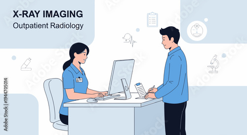 Radiology Reception: Patient Interaction with Medical Staff for X-Ray Imaging