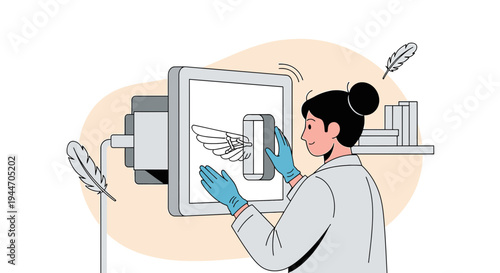 Scientist examines X-ray of wings, symbolizing innovation, research, and discovery