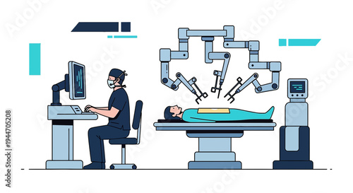 Robotic Surgery: Surgeon Controls Advanced Robot Arms for Minimally Invasive Operation