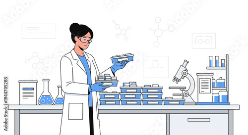 Scientist in Laboratory Handling Samples for Research