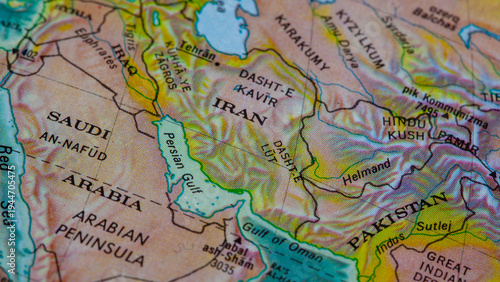 Close Up Map of Persian Gulf and Strait of Hormuz Strategic Oil Route Description
