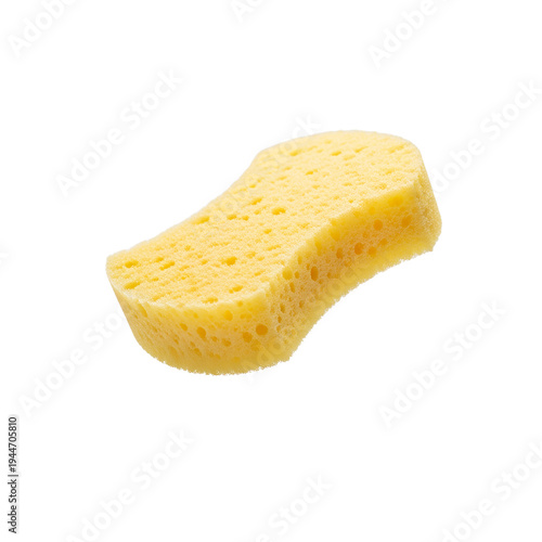 Yellow kitchen sponge on white background