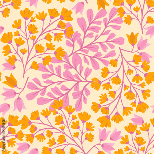 Pastel Bloom Seamless Floral Motif