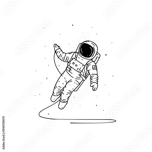 Astronaut Floating in Space with Stars