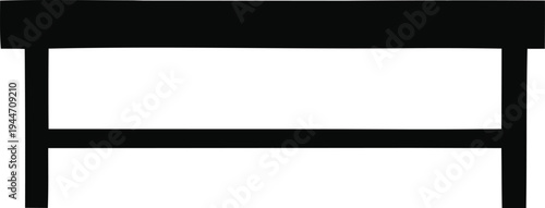 A simple black rectangle with a horizontal line in the middle and two vertical lines connecting the top and bottom horizontal lines, creating a minimalist design