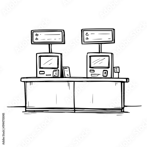 Dual Monitors on Desk in Office