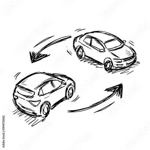Cars Changing Lanes on Highway