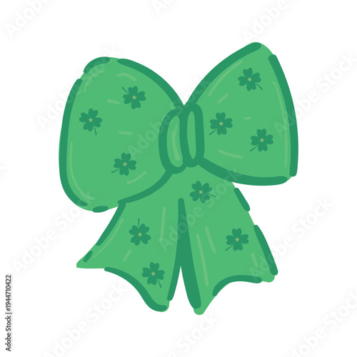 Green Lucky Shamrock Bow Vector Illustration for St. Patrick's Day