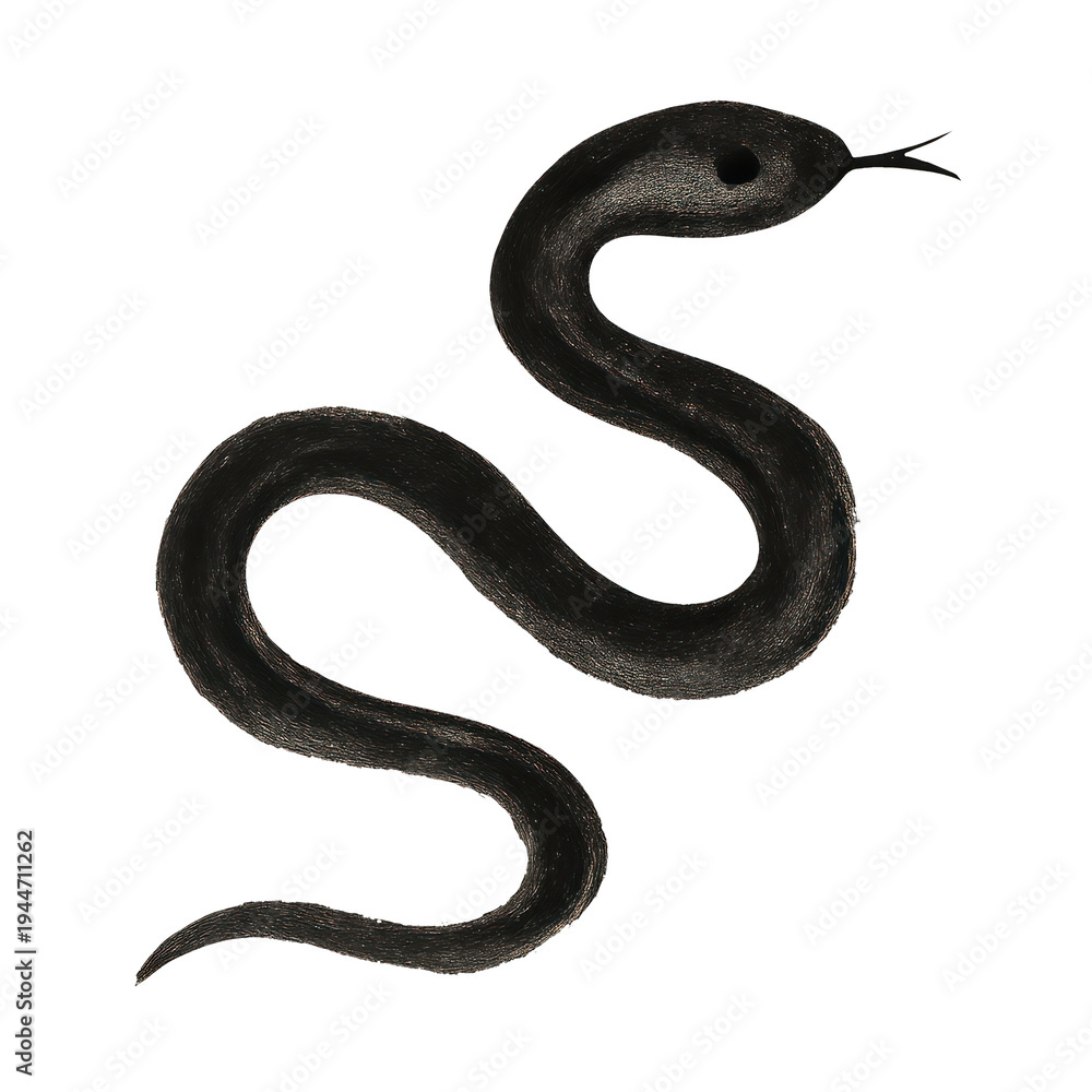 Obraz premium PNG Minimalist black snake illustration.