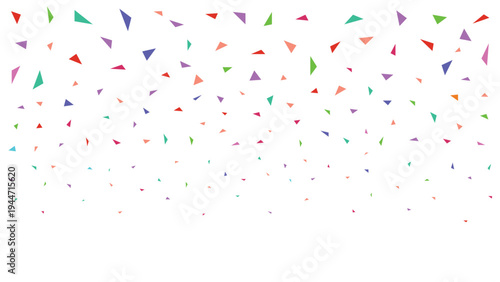 Rainbow Triangle Confetti Rain Falling from Top Isolated on PNG Background for Event Celebration Background Decoration