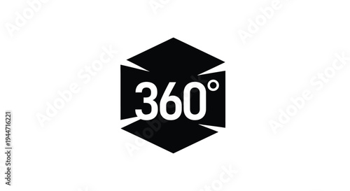 Geometric design featuring the number 360 degrees a striking silhouette