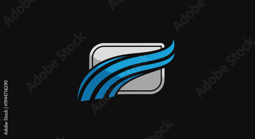 Blue Waves Logo Design Element.