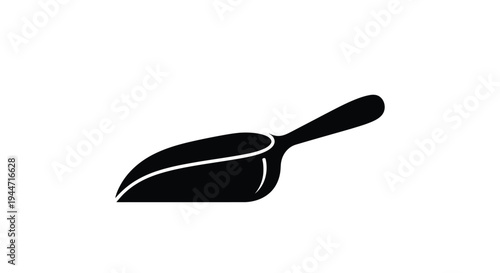 Simple black silhouette of a garden trowel minimalist design silhouette