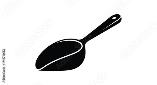 A simple black silhouette of a kitchen utensil a serving spoon silhouette