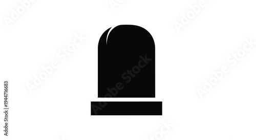 Simple black tombstone graphic with a classic stark silhouette