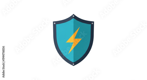 A blue shield with a yellow lightning bolt on a white background Free Download A blue shield with a yellow lightning bolt on a white background - GFXLoad