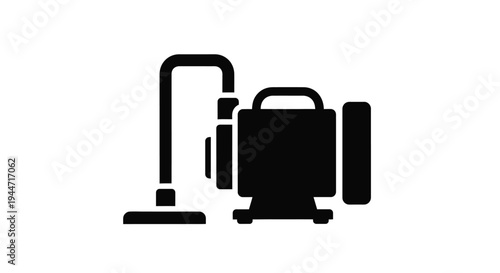 Black silhouette of a vintage camera with a distinctive handle silhouette