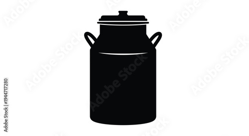 A black silhouette of a vintage milk can rustic farmhouse style silhouette