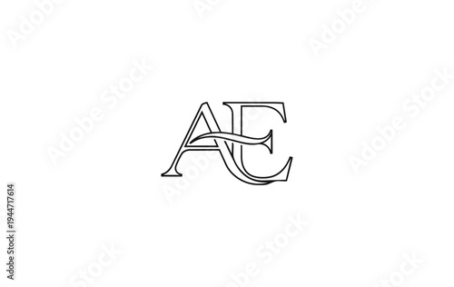 Elegant monogram design with initial letters on black background