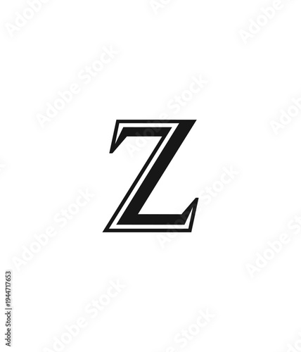 Letter z design against black backdrop
