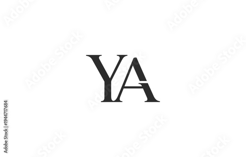 Monochromatic design with initial letters on dark backdrop