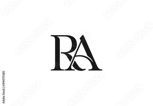 Monochromatic design with initial letters and creative graphic element