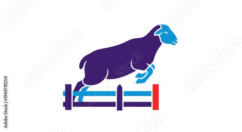 Jumping Sheep Icon - Livestock Animal Obstacle Course