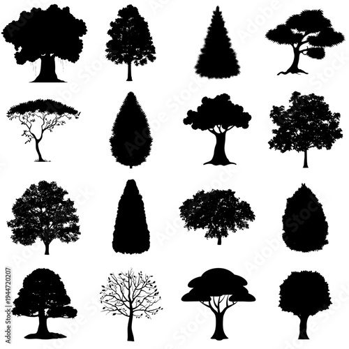 Siluetas de árboles