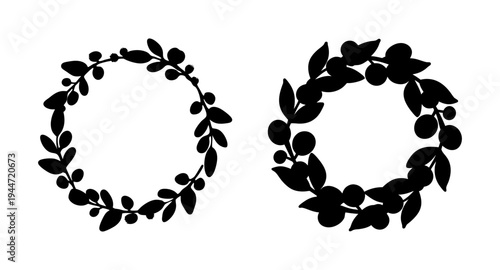 Floral wreath vector design elements for wedding invitation and greeting card decoration isolated on white