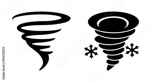 Tornadoes and winter storm vector illustration for weather forecast and disaster preparedness design
