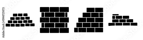 Black rectangular shapes stacked in varying heights abstract geometric design concept art image