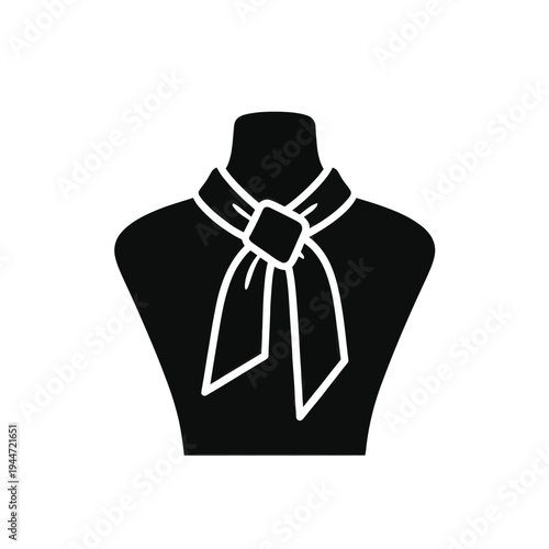 Black Mannequin with White Scarf Illustration