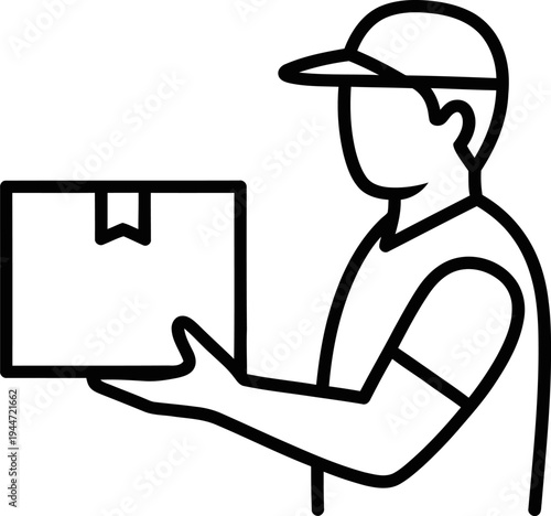 Delivery man holding a package