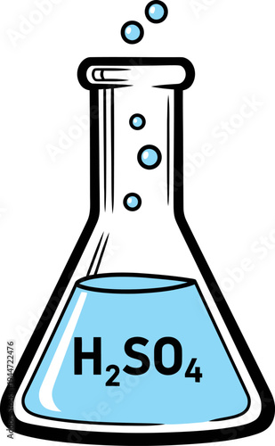 Conical flask with sulfuric acid