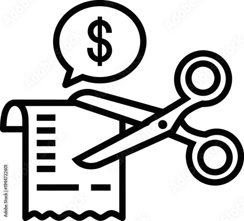 Cutting costs and saving money concept