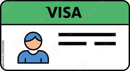 Digital illustration of a visa card with a person's avatar