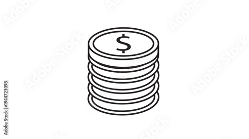 Coin Stack Dollar Coins for Savings Investment and Financial Growth Concept