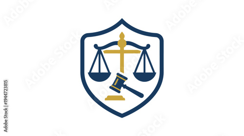 Lawyer Badge and Justice Shield Icon

