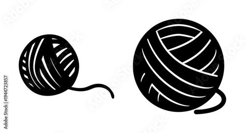 Illustration of yarn balls for knitting and crochet projects and diy craft supplies and hobbies