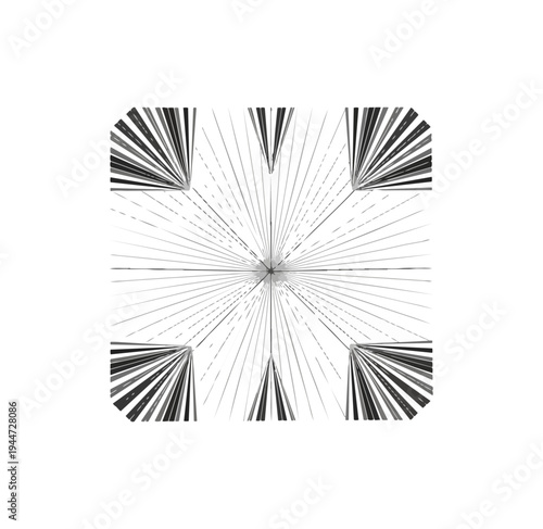 Abstract geometric pattern white lines black background vector art