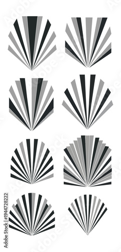 Abstract geometric radial patterns on black background