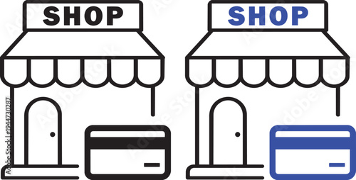 E-commerce Icon: Capturing the essence of modern shopping, this image showcases a simple storefront design, symbolizing the convenience and accessibility of the online retail experience.