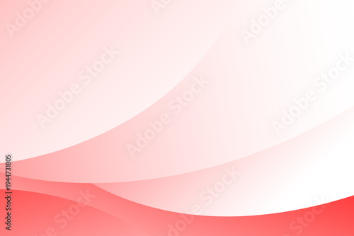 Red and white leaf curve elegant color abstract background. Vector illustration	